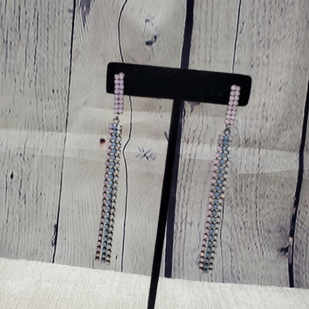 Express Rhinestone Drop Earrings - Picture 2 of 4